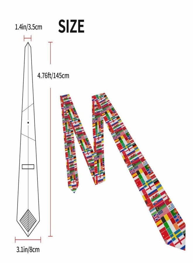 Yekiua Flags Men's Necktie World Different Countries Flag Holiday Festival Funny Ties For Men Formal Occasion Wedding Neck Tie Green Red Blue White - Image 2